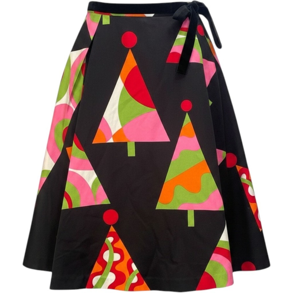 ITW Claude Brown Christmas Tree Skirt Womens 4 MCM Abstract Holiday Flare Artsy